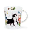 Floral Cats b/w by Dunoon